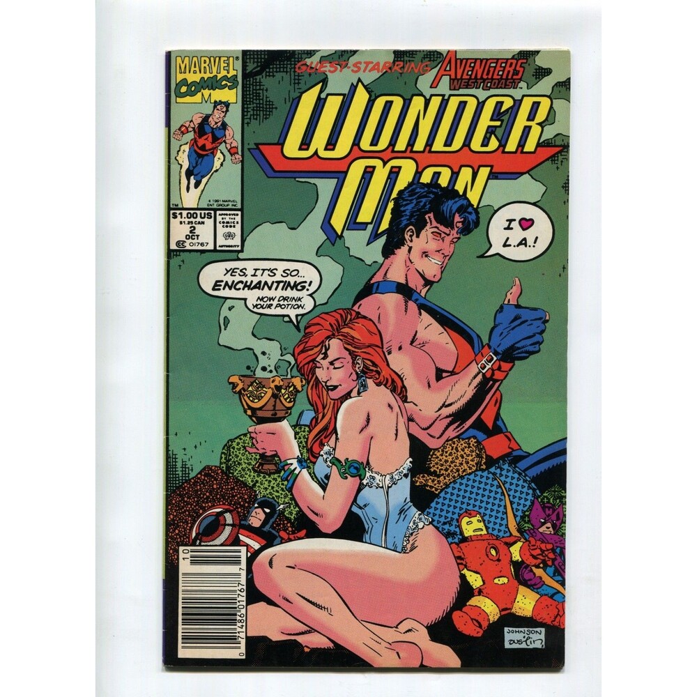 Wonder Man #2 Newsstand Marvel Comics Avengers West Coast 1991 Comic Book